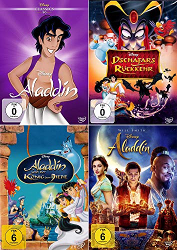 Aladdin 1-3 (Teil 1+2+3) Aladdin + Dschafars Rückkehr + König der Diebe + Aladdin: Realfilm [4-DVD] von The Walt Disney Company Germany GmbH