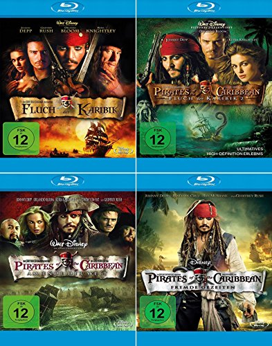 Fluch der Karibik 1 - 4 (Pirates of the Caribbean) Collection | [4er Blu-ray-Set] Keine Box von The Walt Disney Company Germany GmbH