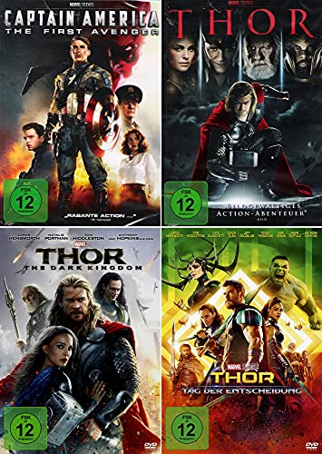 Marvel Studios Bundle - Captain America: First Avengers + Thor + Dark Kingdom + Tag der Entscheidung [4-DVD] von The Walt Disney Company Germany GmbH