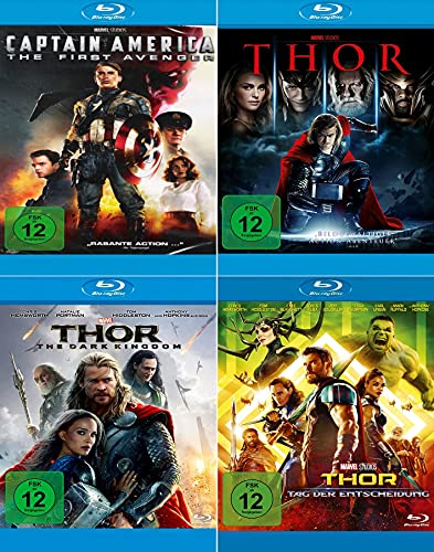 Marvel Studios Bundle - Thor + Dark Kingdom + Tag der Entscheidung + Captain America: First Avenger [4-Blu-ray] von The Walt Disney Company Germany GmbH