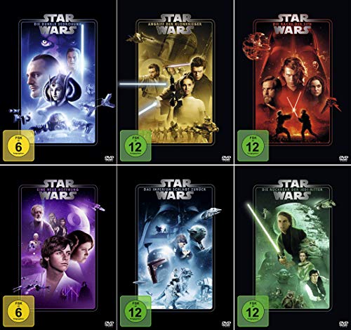 Star Wars 1 - 6 Paket: Dunkle Bedrohung (1) + Angriff der Klonkrieger (2) + Rache der Sith (3) + Eine neue Hoffung (4) + Imperium schlägt zurück (5) + Rückkehr der Jedi-Ritter (6) [6-DVD] von The Walt Disney Company Germany GmbH