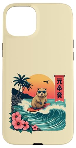 Capybara Reitwellen mit tropischem Sonnenuntergang Capybara Surfen Hülle für iPhone 15 Plus Capybara Reitwellen mit tropischem Sonnenuntergang Capybara Surfen Hülle für iPhone 15 Plus von The Wave Capybara Surfing rodent Retro Funny tees