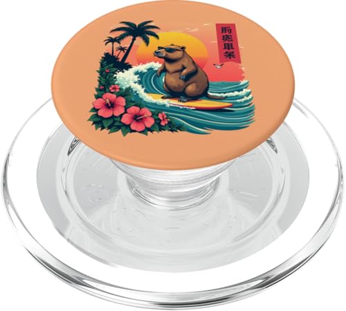 Capybara Reitwellen mit tropischem Sonnenuntergang Capybara Surfen PopSockets PopGrip für MagSafe Capybara Reitwellen mit tropischem Sonnenuntergang Capybara Surfen PopSockets PopGrip für MagSafe von The Wave Capybara Surfing rodent Retro Funny tees