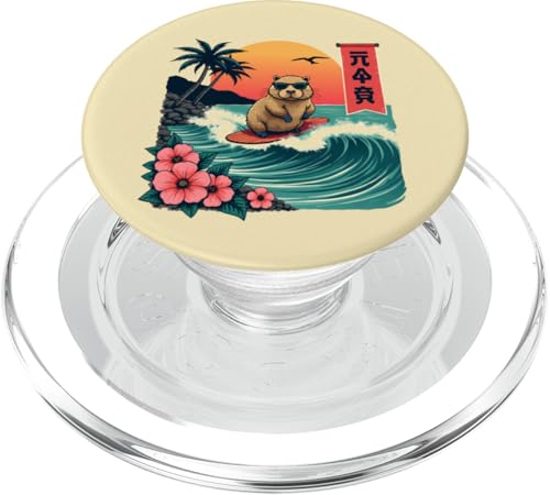 Capybara Reitwellen mit tropischem Sonnenuntergang Capybara Surfen PopSockets PopGrip für MagSafe Capybara Reitwellen mit tropischem Sonnenuntergang Capybara Surfen PopSockets PopGrip für MagSafe von The Wave Capybara Surfing rodent Retro Funny tees