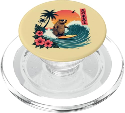 Capybara Surfing Wave Retro Palme Sonnenuntergang Capybara Liebhaber PopSockets PopGrip für MagSafe Capybara Surfing Wave Retro Palme Sonnenuntergang Capybara Liebhaber PopSockets PopGrip für MagSafe von The Wave Capybara Surfing rodent Retro Funny tees