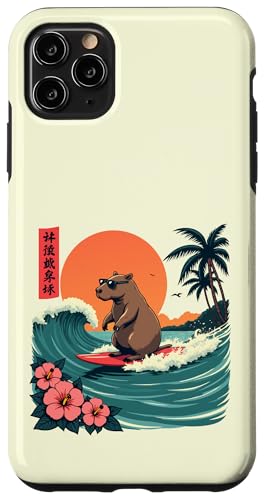 Capybara Surfing Wave Retro Palme Sunset Tropical Vibes Hülle für iPhone 11 Pro Max Capybara Surfing Wave Retro Palme Sunset Tropical Vibes Hülle für iPhone 11 Pro Max von The Wave Capybara Surfing rodent Retro Funny tees