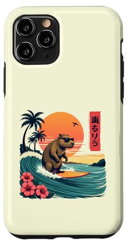 Capybara Surfing Wave Retro Palme Sunset Tropical Vibes Hülle für iPhone 11 Pro Capybara Surfing Wave Retro Palme Sunset Tropical Vibes Hülle für iPhone 11 Pro von The Wave Capybara Surfing rodent Retro Funny tees
