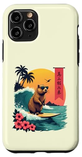 Capybara Surfing Wave Retro Palme Sunset Tropical Vibes Hülle für iPhone 11 Pro Capybara Surfing Wave Retro Palme Sunset Tropical Vibes Hülle für iPhone 11 Pro von The Wave Capybara Surfing rodent Retro Funny tees