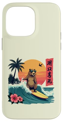 Capybara Surfing Wave Retro Palme Sunset Tropical Vibes Hülle für iPhone 14 Pro Max Capybara Surfing Wave Retro Palme Sunset Tropical Vibes Hülle für iPhone 14 Pro Max von The Wave Capybara Surfing rodent Retro Funny tees
