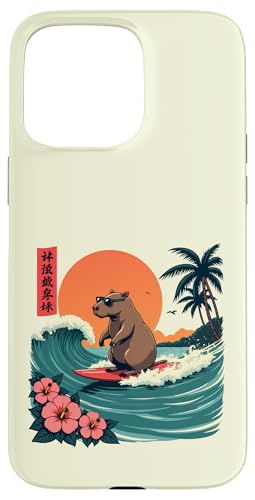 Capybara Surfing Wave Retro Palme Sunset Tropical Vibes Hülle für iPhone 15 Pro Max Capybara Surfing Wave Retro Palme Sunset Tropical Vibes Hülle für iPhone 15 Pro Max von The Wave Capybara Surfing rodent Retro Funny tees