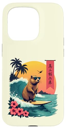 Capybara Surfing Wave Retro Palme Sunset Tropical Vibes Hülle für iPhone 15 Pro Capybara Surfing Wave Retro Palme Sunset Tropical Vibes Hülle für iPhone 15 Pro von The Wave Capybara Surfing rodent Retro Funny tees