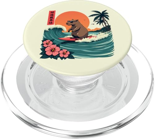 Capybara Surfing Wave Retro Palme Sunset Tropical Vibes PopSockets PopGrip für MagSafe Capybara Surfing Wave Retro Palme Sunset Tropical Vibes PopSockets PopGrip für MagSafe von The Wave Capybara Surfing rodent Retro Funny tees
