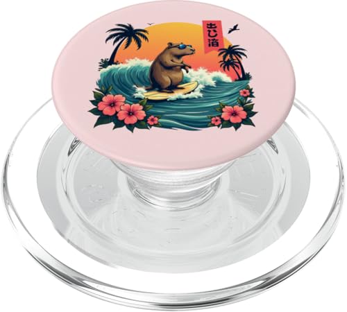 Capybara Surfing Wave Retro Palme Sunset Tropical Vibes PopSockets PopGrip für MagSafe Capybara Surfing Wave Retro Palme Sunset Tropical Vibes PopSockets PopGrip für MagSafe von The Wave Capybara Surfing rodent Retro Funny tees