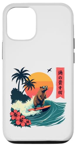 Japanisches Capybara Surfen Kanagawa Wave Lustiges Surftier Hülle für iPhone 12/12 Pro von The Wave Capybara Surfing rodent Retro Funny tees