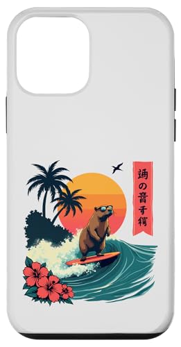 Japanisches Capybara Surfen Kanagawa Wave Lustiges Surftier Hülle für iPhone 12 mini von The Wave Capybara Surfing rodent Retro Funny tees