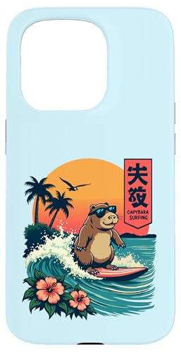 Japanisches Capybara Surfen Kanagawa Wave Lustiges Surftier Hülle für iPhone 15 Pro Japanisches Capybara Surfen Kanagawa Wave Lustiges Surftier Hülle für iPhone 15 Pro von The Wave Capybara Surfing rodent Retro Funny tees