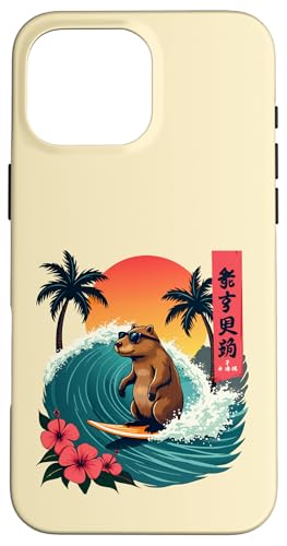 Japanisches Capybara Surfen Kanagawa Wave Lustiges Surftier Hülle für iPhone 16 Pro Max Japanisches Capybara Surfen Kanagawa Wave Lustiges Surftier Hülle für iPhone 16 Pro Max von The Wave Capybara Surfing rodent Retro Funny tees