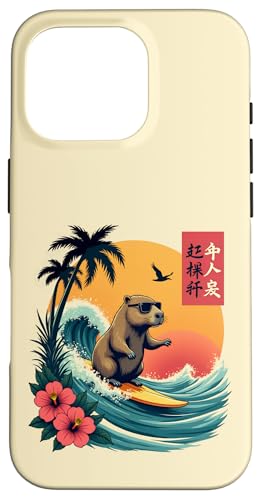 Japanisches Capybara Surfen Kanagawa Wave Lustiges Surftier Hülle für iPhone 16 Pro Japanisches Capybara Surfen Kanagawa Wave Lustiges Surftier Hülle für iPhone 16 Pro von The Wave Capybara Surfing rodent Retro Funny tees