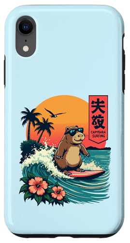 Japanisches Capybara Surfen Kanagawa Wave Lustiges Surftier Hülle für iPhone XR Japanisches Capybara Surfen Kanagawa Wave Lustiges Surftier Hülle für iPhone XR von The Wave Capybara Surfing rodent Retro Funny tees