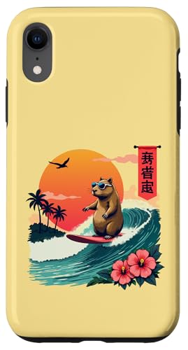 Japanisches Capybara Surfen Kanagawa Wave Lustiges Surftier Hülle für iPhone XR Japanisches Capybara Surfen Kanagawa Wave Lustiges Surftier Hülle für iPhone XR von The Wave Capybara Surfing rodent Retro Funny tees