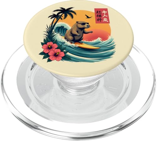 Japanisches Capybara Surfen Kanagawa Wave Lustiges Surftier PopSockets PopGrip für MagSafe Japanisches Capybara Surfen Kanagawa Wave Lustiges Surftier PopSockets PopGrip für MagSafe von The Wave Capybara Surfing rodent Retro Funny tees