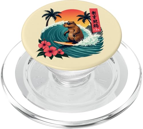 Japanisches Capybara Surfen Kanagawa Wave Lustiges Surftier PopSockets PopGrip für MagSafe Japanisches Capybara Surfen Kanagawa Wave Lustiges Surftier PopSockets PopGrip für MagSafe von The Wave Capybara Surfing rodent Retro Funny tees