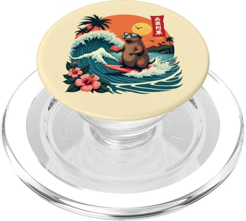 Japanisches Capybara Surfen Kanagawa Wave Lustiges Surftier PopSockets PopGrip für MagSafe Japanisches Capybara Surfen Kanagawa Wave Lustiges Surftier PopSockets PopGrip für MagSafe von The Wave Capybara Surfing rodent Retro Funny tees