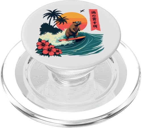 Japanisches Capybara Surfen Kanagawa Wave Lustiges Surftier PopSockets PopGrip für MagSafe Japanisches Capybara Surfen Kanagawa Wave Lustiges Surftier PopSockets PopGrip für MagSafe von The Wave Capybara Surfing rodent Retro Funny tees
