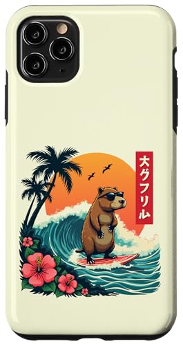Surfen Capybara Retro Sonnenuntergang Strand Ocean Wave Summer Vibes Hülle für iPhone 11 Pro Max Surfen Capybara Retro Sonnenuntergang Strand Ocean Wave Summer Vibes Hülle für iPhone 11 Pro Max von The Wave Capybara Surfing rodent Retro Funny tees