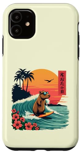 Surfen Capybara Retro Sonnenuntergang Strand Ocean Wave Summer Vibes Hülle für iPhone 11 Surfen Capybara Retro Sonnenuntergang Strand Ocean Wave Summer Vibes Hülle für iPhone 11 von The Wave Capybara Surfing rodent Retro Funny tees