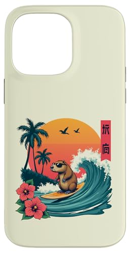 Surfen Capybara Retro Sonnenuntergang Strand Ocean Wave Summer Vibes Hülle für iPhone 14 Pro Max Surfen Capybara Retro Sonnenuntergang Strand Ocean Wave Summer Vibes Hülle für iPhone 14 Pro Max von The Wave Capybara Surfing rodent Retro Funny tees
