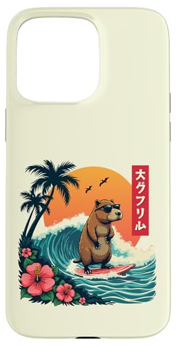 Surfen Capybara Retro Sonnenuntergang Strand Ocean Wave Summer Vibes Hülle für iPhone 15 Pro Max Surfen Capybara Retro Sonnenuntergang Strand Ocean Wave Summer Vibes Hülle für iPhone 15 Pro Max von The Wave Capybara Surfing rodent Retro Funny tees
