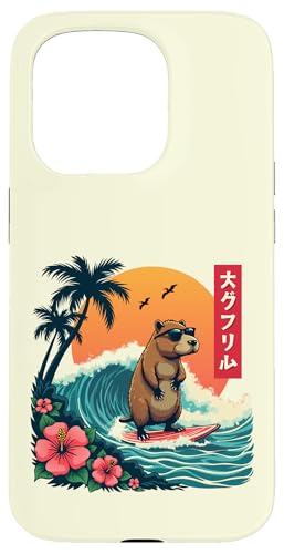 Surfen Capybara Retro Sonnenuntergang Strand Ocean Wave Summer Vibes Hülle für iPhone 15 Pro Surfen Capybara Retro Sonnenuntergang Strand Ocean Wave Summer Vibes Hülle für iPhone 15 Pro von The Wave Capybara Surfing rodent Retro Funny tees