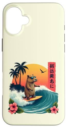 Surfen Capybara Retro Sonnenuntergang Strand Ocean Wave Summer Vibes Hülle für iPhone 16 Plus Surfen Capybara Retro Sonnenuntergang Strand Ocean Wave Summer Vibes Hülle für iPhone 16 Plus von The Wave Capybara Surfing rodent Retro Funny tees
