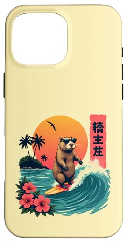 Surfen Capybara Retro Sonnenuntergang Strand Ocean Wave Summer Vibes Hülle für iPhone 16 Pro Max Surfen Capybara Retro Sonnenuntergang Strand Ocean Wave Summer Vibes Hülle für iPhone 16 Pro Max von The Wave Capybara Surfing rodent Retro Funny tees