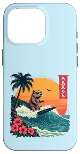 Surfen Capybara Retro Sonnenuntergang Strand Ocean Wave Summer Vibes Hülle für iPhone 16 Pro Surfen Capybara Retro Sonnenuntergang Strand Ocean Wave Summer Vibes Hülle für iPhone 16 Pro von The Wave Capybara Surfing rodent Retro Funny tees