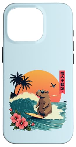 Surfen Capybara Retro Sonnenuntergang Strand Ocean Wave Summer Vibes Hülle für iPhone 16 Pro Surfen Capybara Retro Sonnenuntergang Strand Ocean Wave Summer Vibes Hülle für iPhone 16 Pro von The Wave Capybara Surfing rodent Retro Funny tees