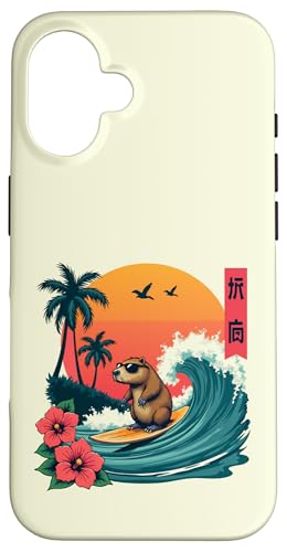 Surfen Capybara Retro Sonnenuntergang Strand Ocean Wave Summer Vibes Hülle für iPhone 16 Surfen Capybara Retro Sonnenuntergang Strand Ocean Wave Summer Vibes Hülle für iPhone 16 von The Wave Capybara Surfing rodent Retro Funny tees