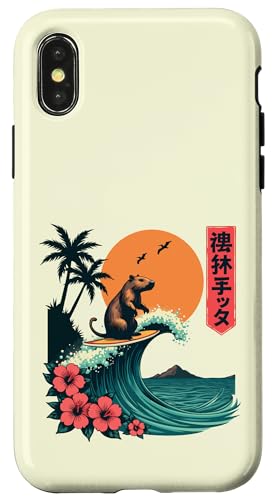 Surfen Capybara Retro Sonnenuntergang Strand Ocean Wave Summer Vibes Hülle für iPhone X/XS Surfen Capybara Retro Sonnenuntergang Strand Ocean Wave Summer Vibes Hülle für iPhone X/XS von The Wave Capybara Surfing rodent Retro Funny tees