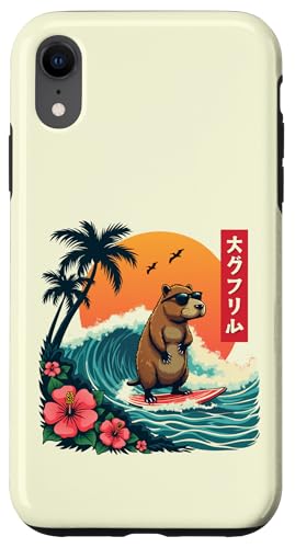 Surfen Capybara Retro Sonnenuntergang Strand Ocean Wave Summer Vibes Hülle für iPhone XR Surfen Capybara Retro Sonnenuntergang Strand Ocean Wave Summer Vibes Hülle für iPhone XR von The Wave Capybara Surfing rodent Retro Funny tees