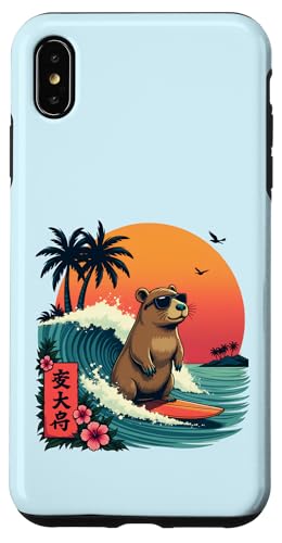 Surfen Capybara Retro Sonnenuntergang Strand Ocean Wave Summer Vibes Hülle für iPhone XS Max Surfen Capybara Retro Sonnenuntergang Strand Ocean Wave Summer Vibes Hülle für iPhone XS Max von The Wave Capybara Surfing rodent Retro Funny tees