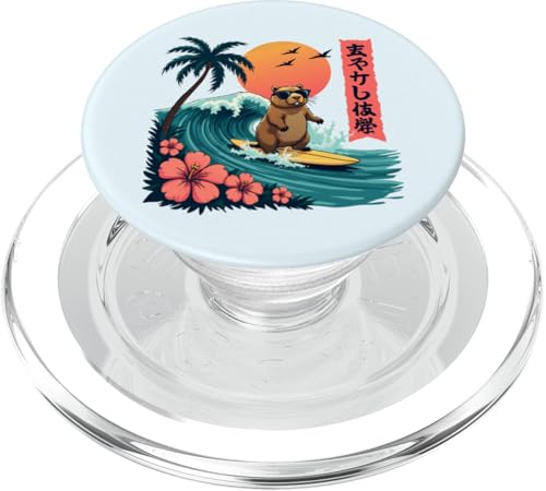 Surfen Capybara Retro Sonnenuntergang Strand Ocean Wave Summer Vibes PopSockets PopGrip für MagSafe Surfen Capybara Retro Sonnenuntergang Strand Ocean Wave Summer Vibes PopSockets PopGrip für MagSafe von The Wave Capybara Surfing rodent Retro Funny tees