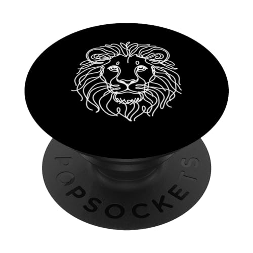 Line Art Dad Mom - Löwe PopSockets mit austauschbarem PopGrip von The Woof Wardrobe