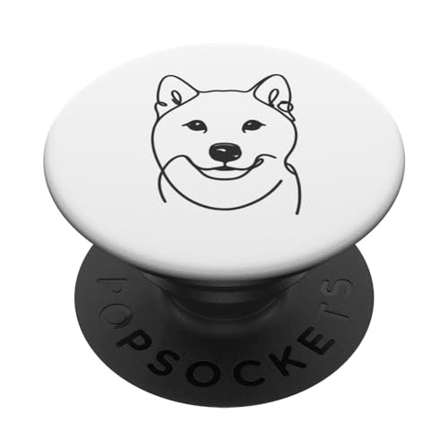 Line Art Papa Mama Hund - Shiba Inu PopSockets mit austauschbarem PopGrip von The Woof Wardrobe