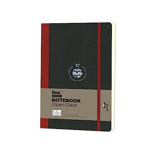 Flexbook Notizbuch patentierte flexible Bindung, rot, offenes Datum, mit Gummizug 13x21cm von The Writing Fields