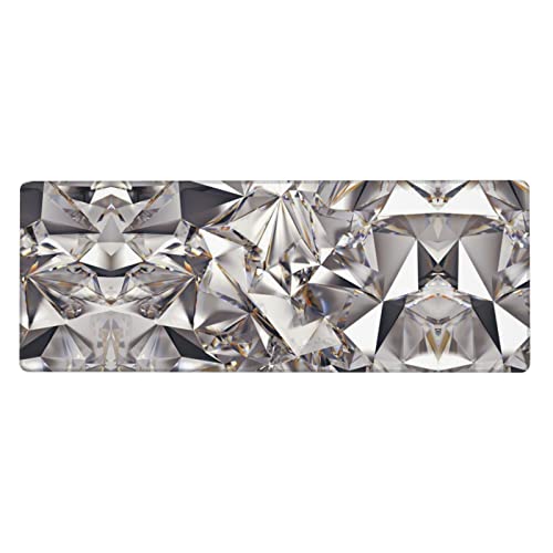 Mauspad, glitzerndes abstraktes Diamant-Kristall-Muster, bedruckt, Schreibtischunterlage, Computer-Tastatur, Mauspad mit rutschfester Gummibasis, 30 x 80 cm von TheEcoWay