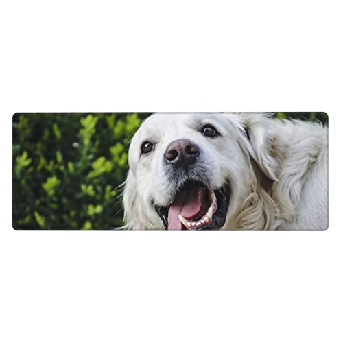 TheEcoWay Mauspad, lustiger Golden Retriever Bedruckt, Schreibtischunterlage, Computertastatur, Mauspad mit Rutschfester Gummiunterseite, 30 x 80 cm von TheEcoWay