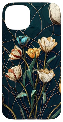 Buntglas Kintsugi Blumendesign Hülle für iPhone 15 Plus Buntglas Kintsugi Blumendesign Hülle für iPhone 15 Plus von TheFoxyCase
