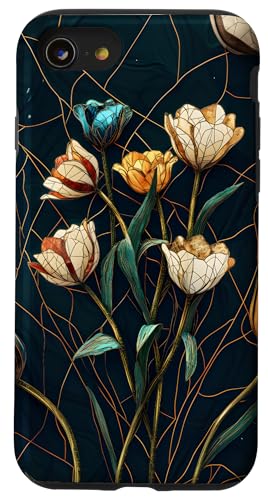Buntglas Kintsugi Blumendesign Hülle für iPhone SE (2020) / 7 / 8 von TheFoxyCase