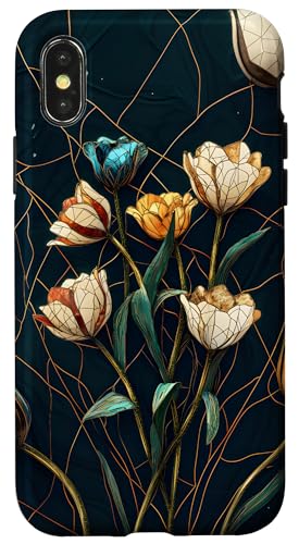 Buntglas Kintsugi Blumendesign Hülle für iPhone X/XS Buntglas Kintsugi Blumendesign Hülle für iPhone X/XS von TheFoxyCase